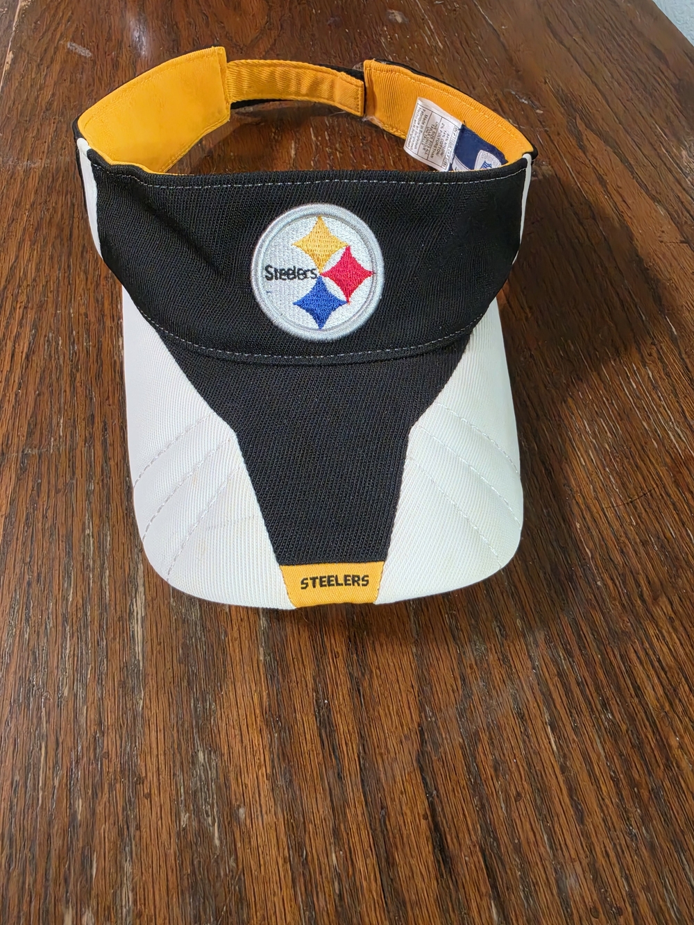 Pittsburgh Steelers Women's Black & White Visor with Yellow Accent